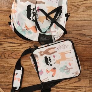 Kids Forest Animal Backpack and Lunch Bag Set
